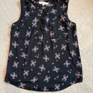 LOFT sleeveless mixed media top size Small